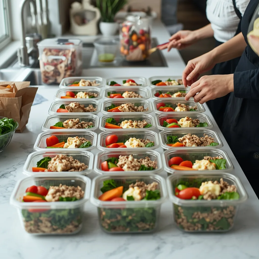 Comidas porcionadas organizadas